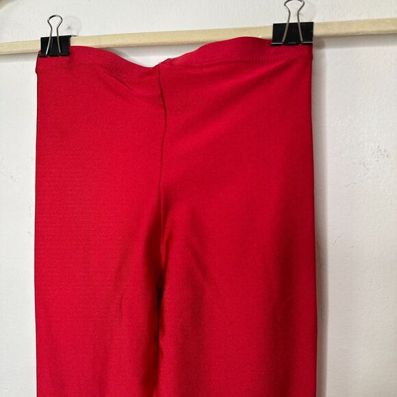 Anais & Margaux Alexandra Deep Red Shimmery Pant Leggings Italian Fabric XS - Picture 5 of 12
